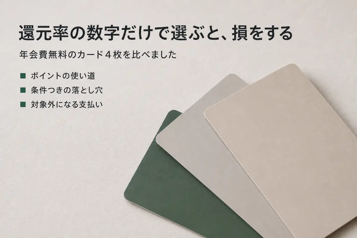 緑と生成り色の無地のカード3枚
